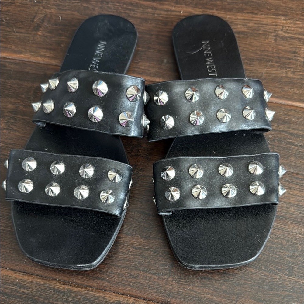 Nine West Black Studded Women's Sandals